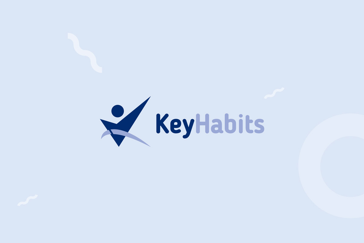 дизайн логотипа keyhabits на заказ от Реконцепт знак в виде человека-галочки